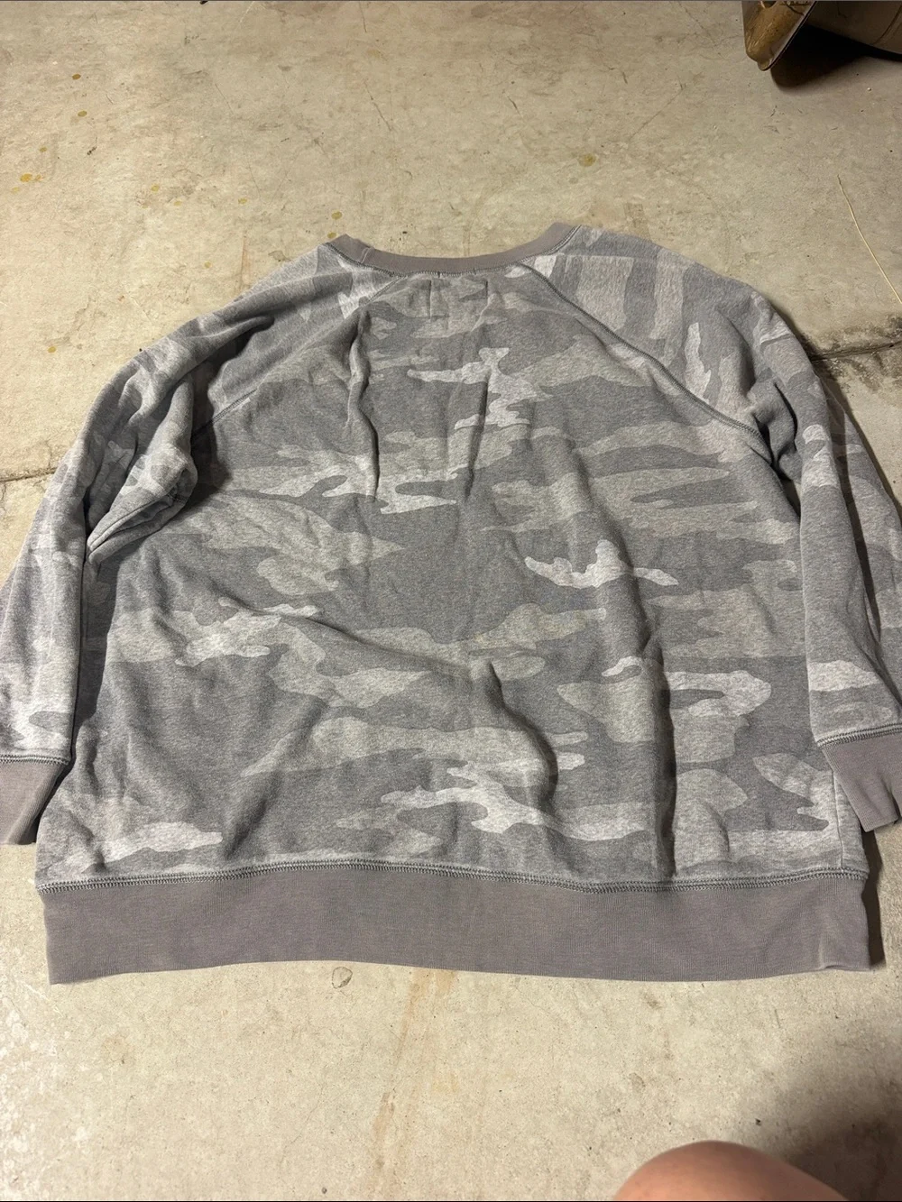 American Eagle Outfitters Gray Camo Crewneck Sweater
